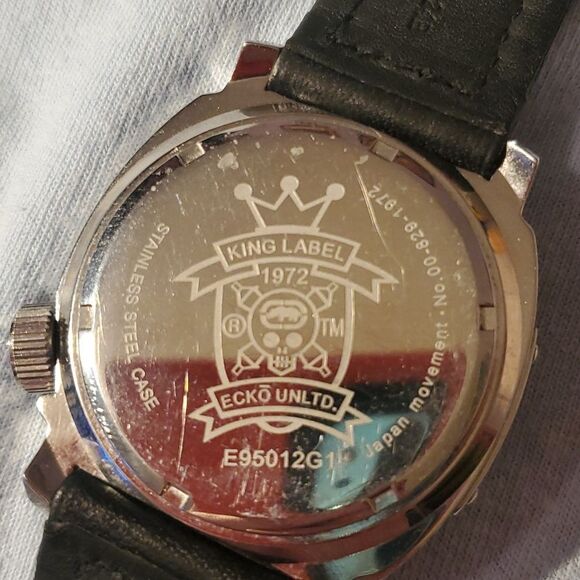 Marc Ekco King Label Large Watch Model: E9501212 00-829-1972 Silver Rhinestones - Picture 6 of 8